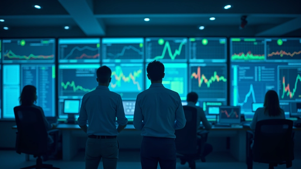 Modernes Kontrollzentrum für Energienetze mit Datenüberwachung und Fachpersonal