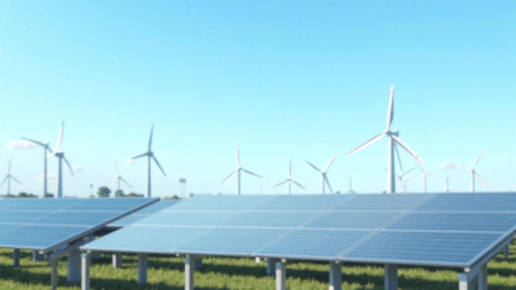 Zukunftsvisuelle Darstellung von erneuerbaren Energien und modernem Stromnetz, nachhaltige Energieinfrastruktur