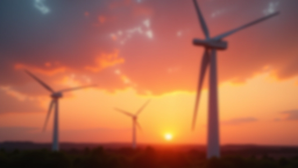 Windkraftanlage in Bewegung bei Sonnenuntergang, erneuerbare Energieerzeugung Deutschland